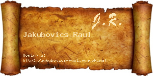 Jakubovics Raul névjegykártya